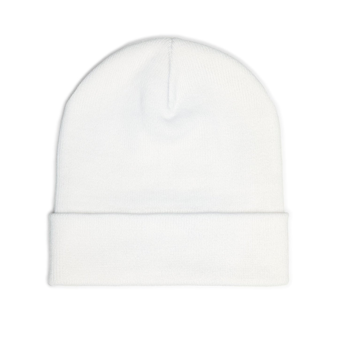 Embroidered 'NFIT' Cross Knit Beanie – Warm Black Cuffed Hat