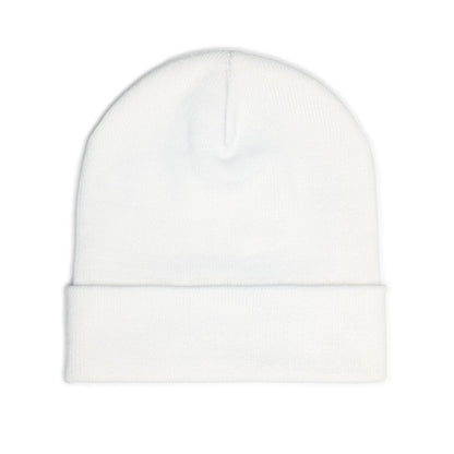 Embroidered 'NFIT' Cross Knit Beanie – Warm Black Cuffed Hat