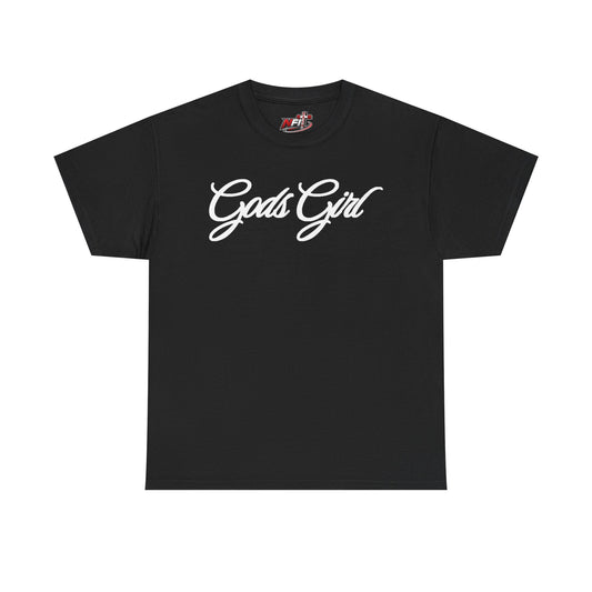 Gods Girl T‑Shirt — Script Faith Tee for Christian Women