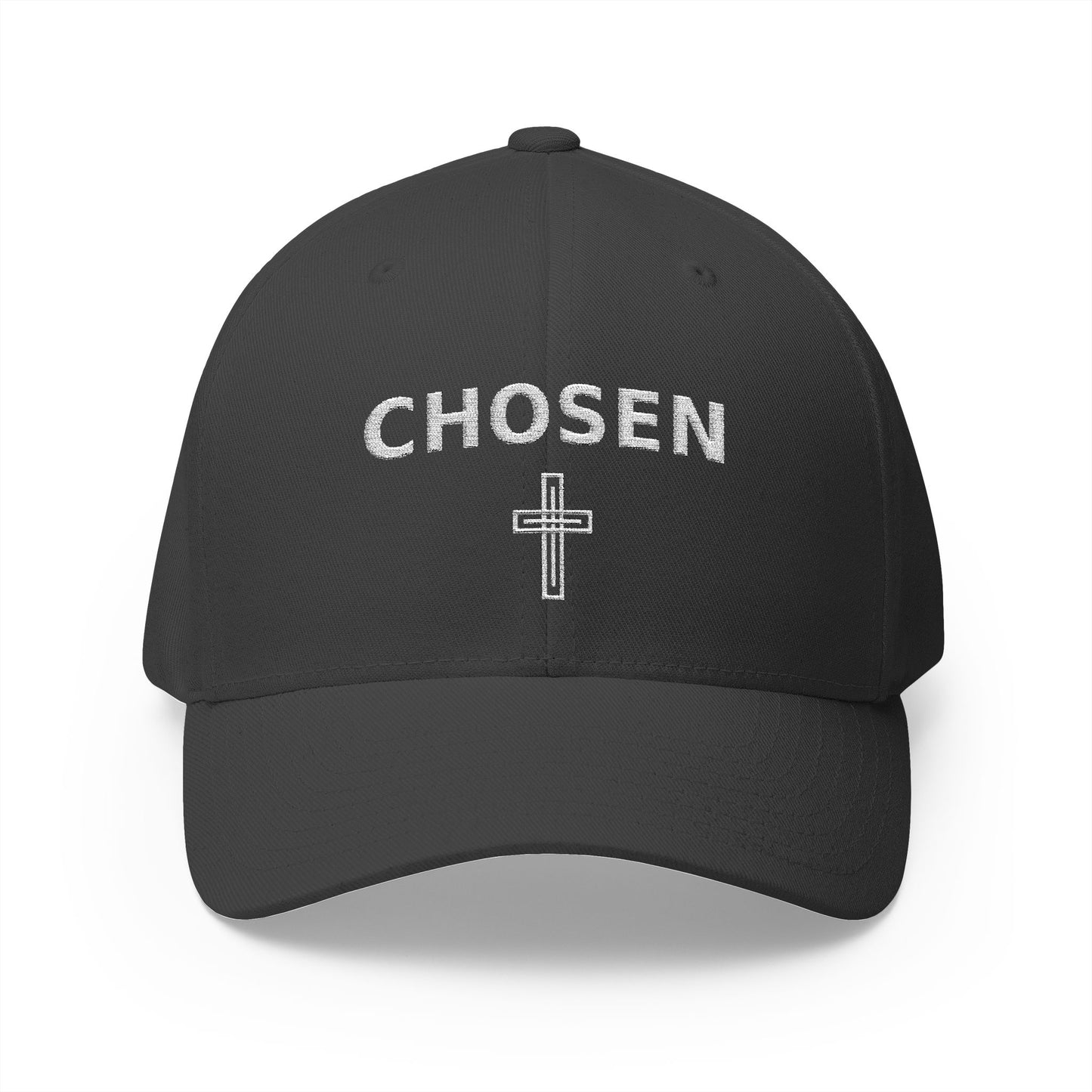 Chosen Embroidered Cap — Faith-Inspired Structured Hat with Cross Accent