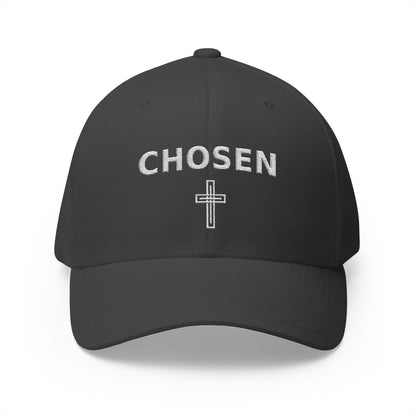 Chosen Embroidered Cap — Faith-Inspired Structured Hat with Cross Accent