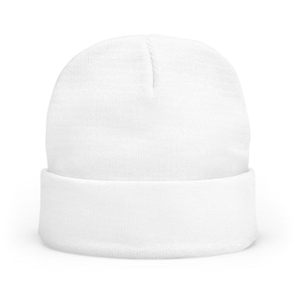 Embroidered 'NFIT' Cross Knit Beanie – Warm Black Cuffed Hat