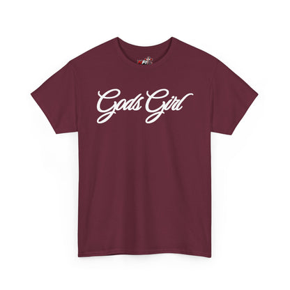 Gods Girl T‑Shirt — Script Faith Tee for Christian Women