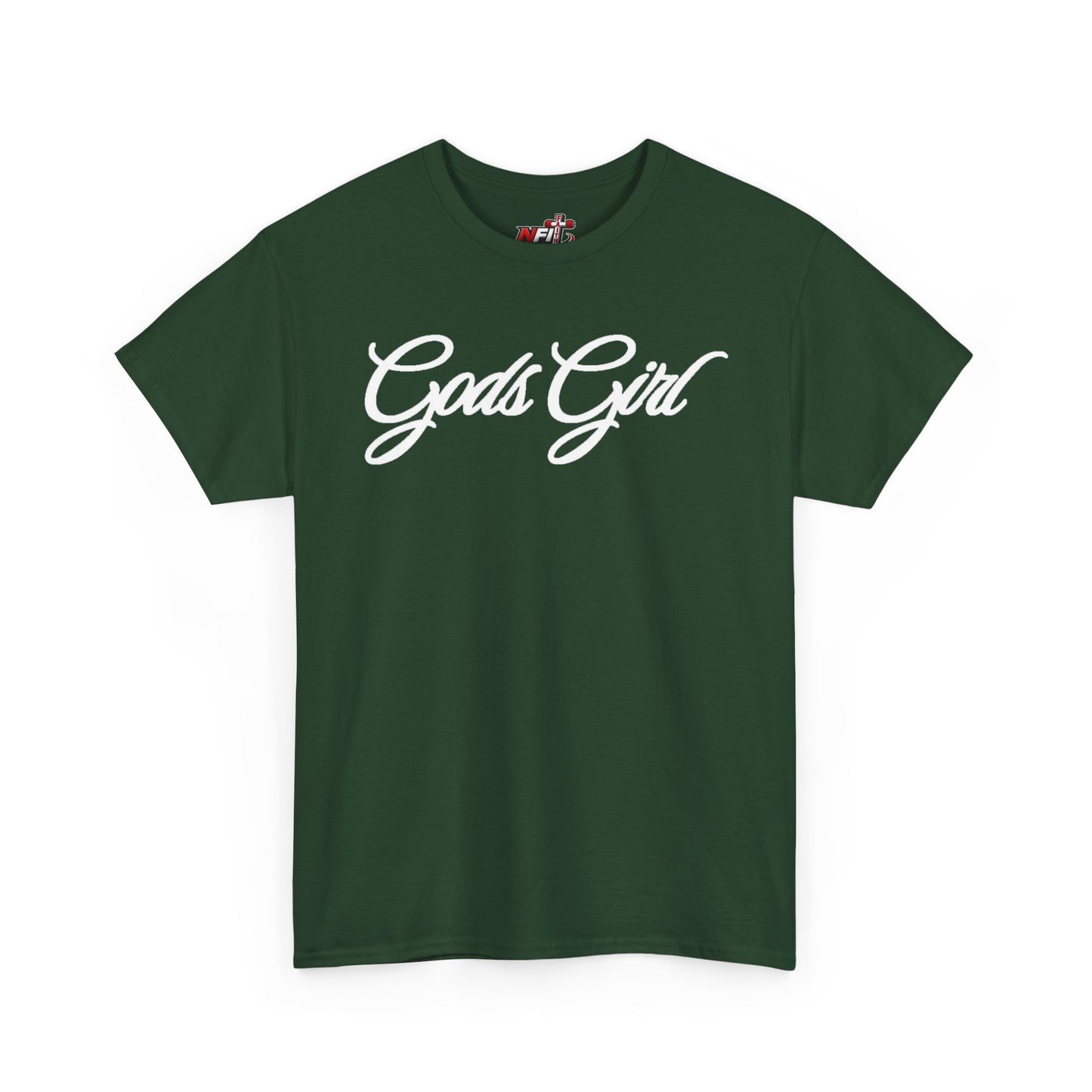 Gods Girl T‑Shirt — Script Faith Tee for Christian Women