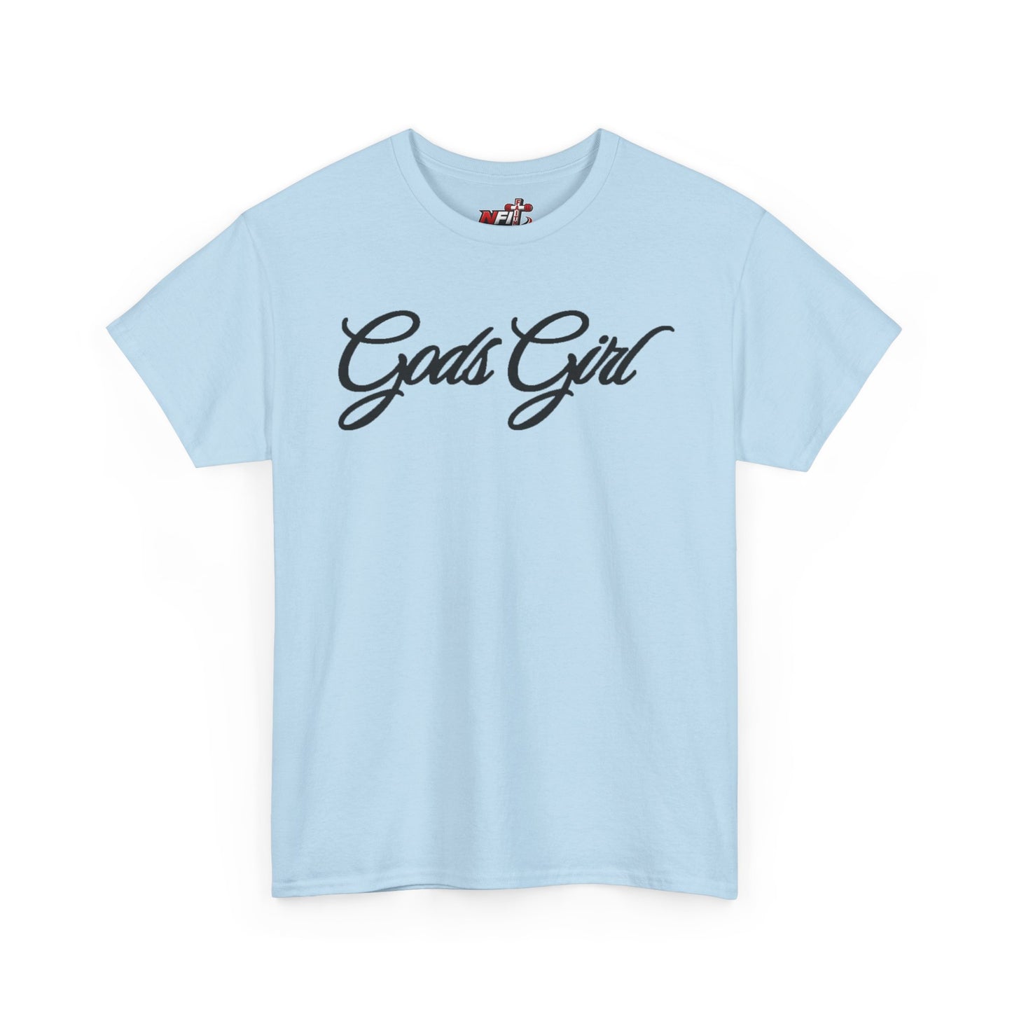 Gods Girl T‑Shirt — Script Faith Tee for Christian Women