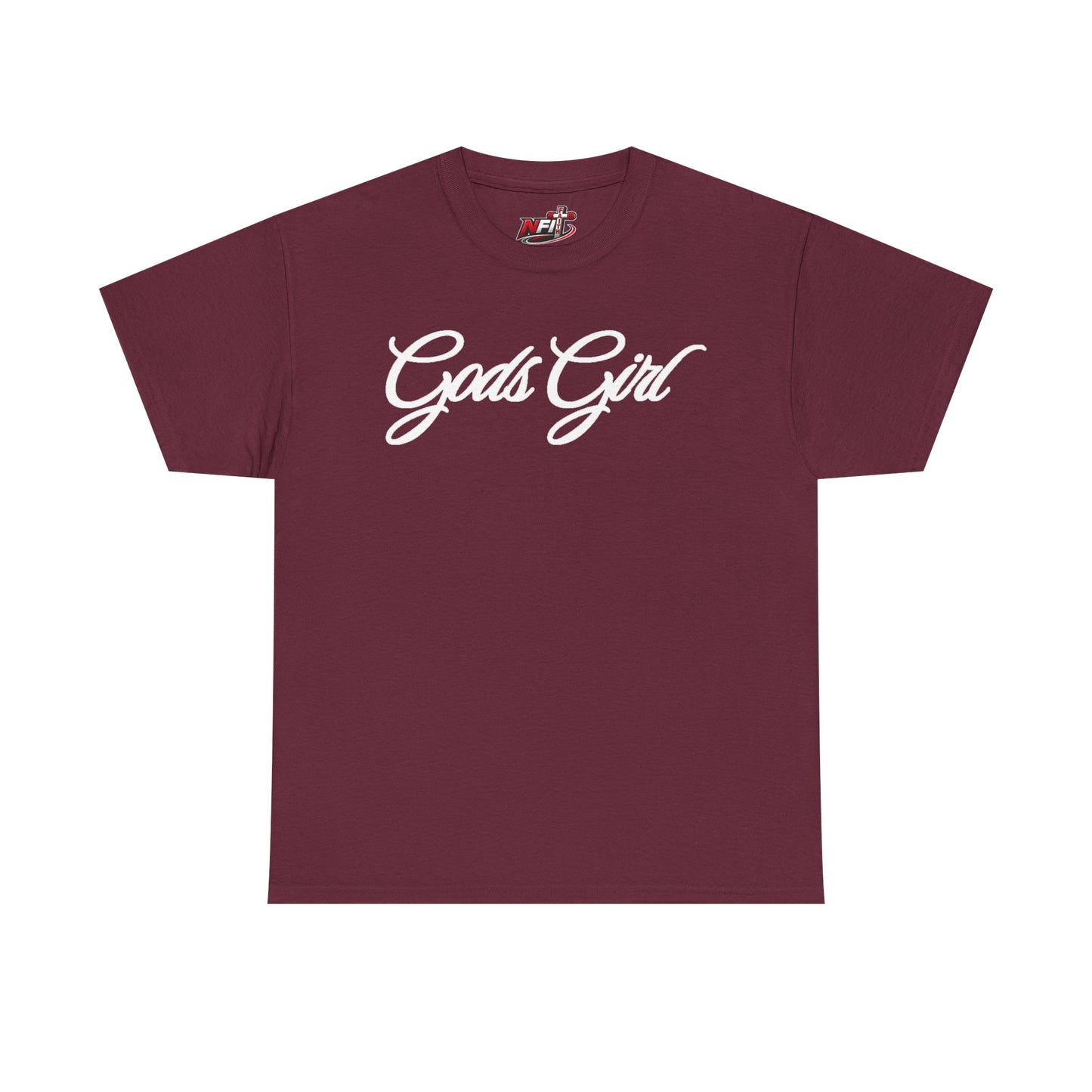 Gods Girl T‑Shirt — Script Faith Tee for Christian Women