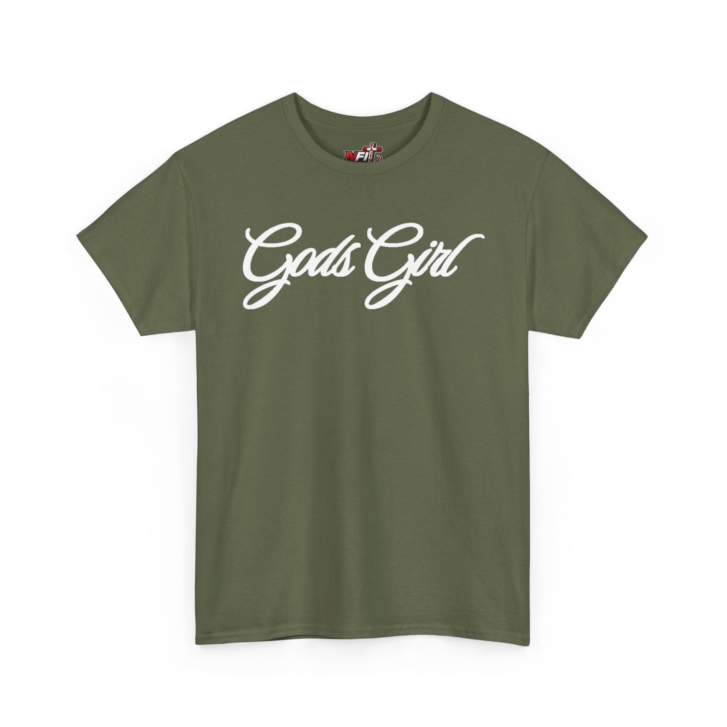 Gods Girl T‑Shirt — Script Faith Tee for Christian Women