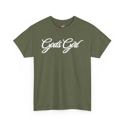 Gods Girl T‑Shirt — Script Faith Tee for Christian Women
