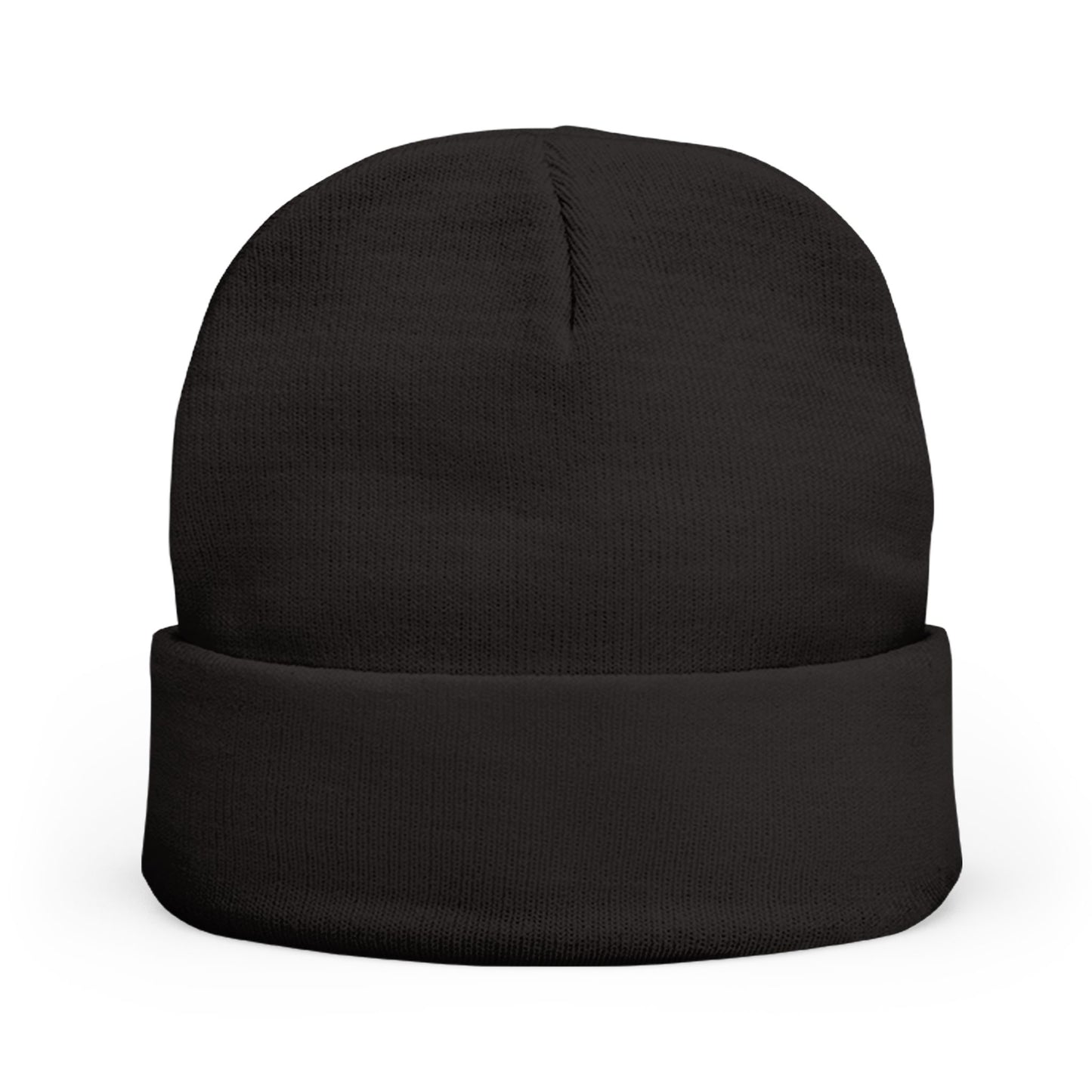 Embroidered 'NFIT' Cross Knit Beanie – Warm Black Cuffed Hat