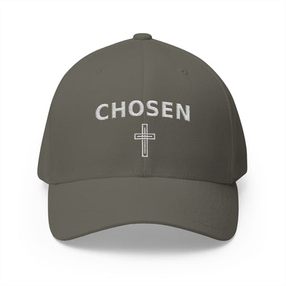 Chosen Embroidered Cap — Faith-Inspired Structured Hat with Cross Accent