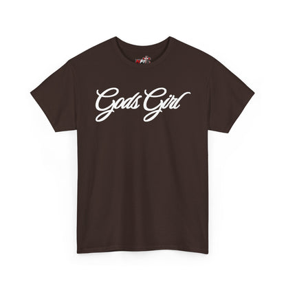 Gods Girl T‑Shirt — Script Faith Tee for Christian Women