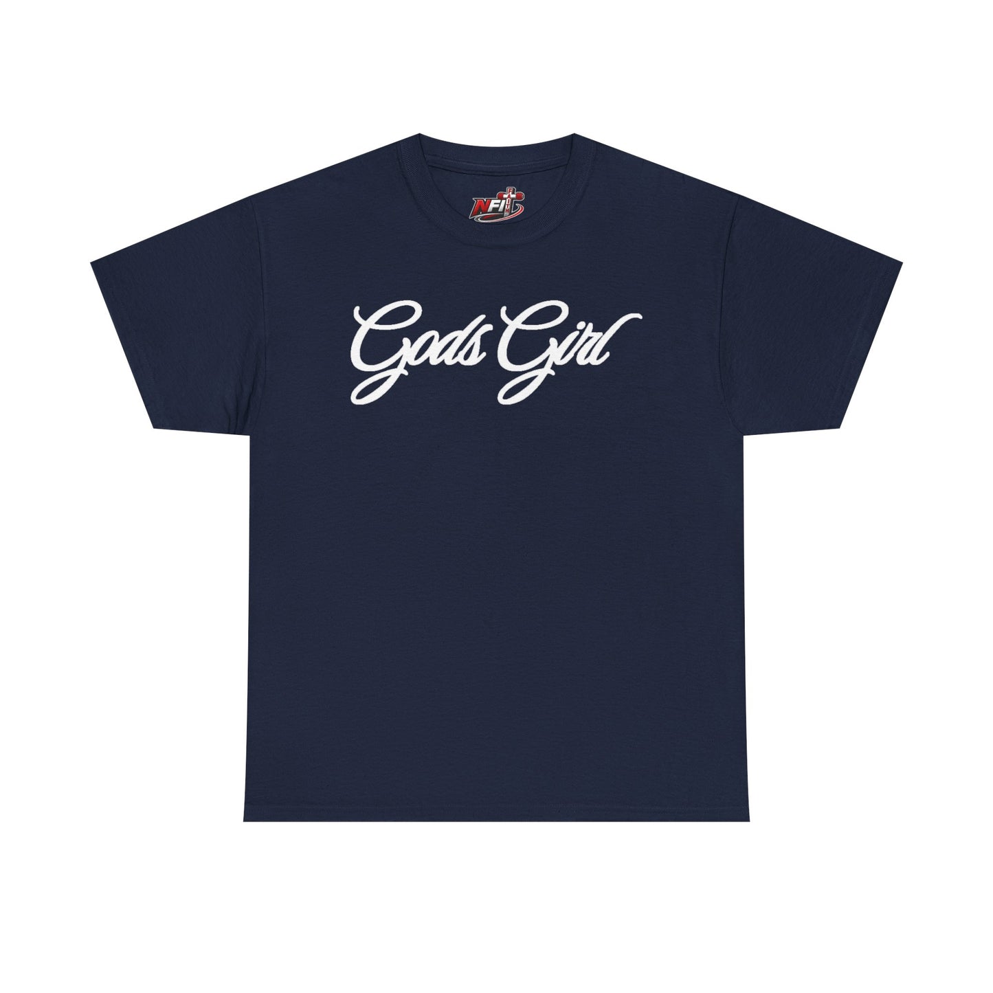 Gods Girl T‑Shirt — Script Faith Tee for Christian Women