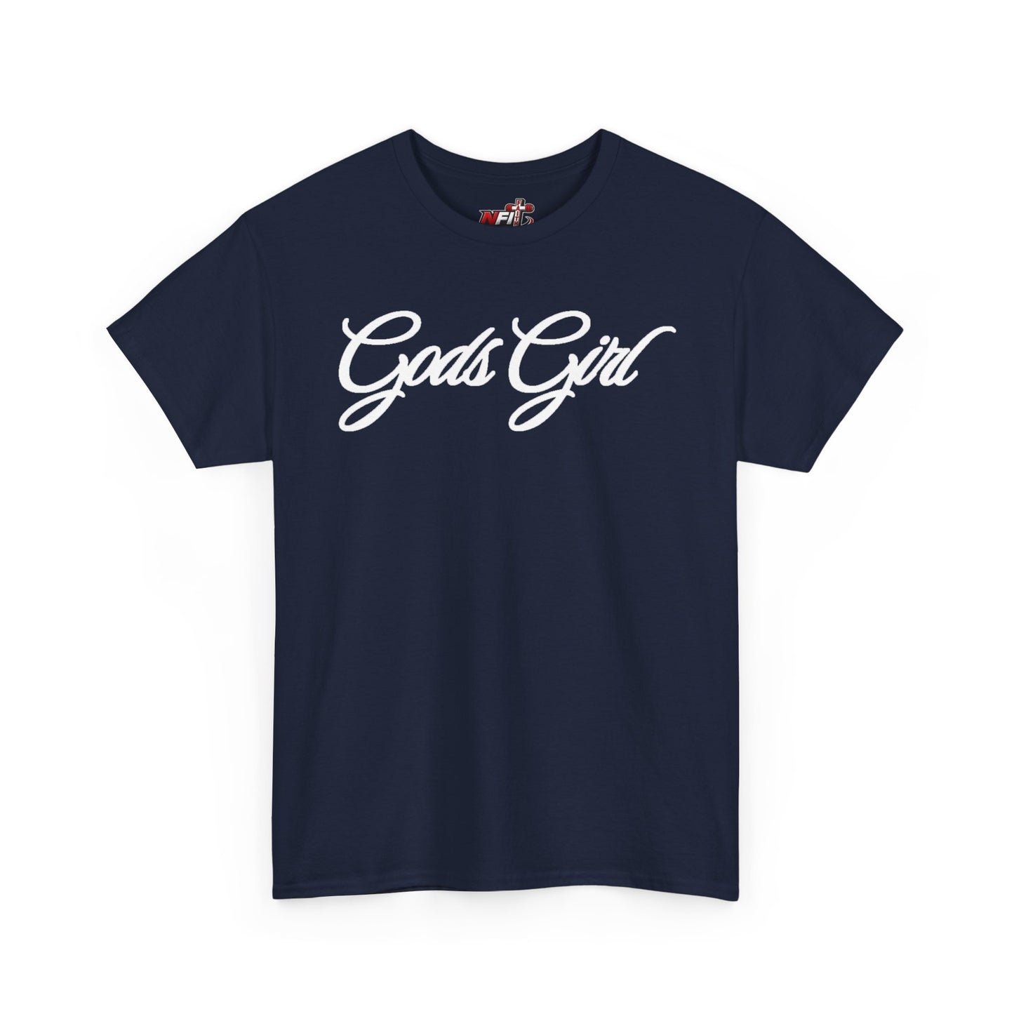 Gods Girl T‑Shirt — Script Faith Tee for Christian Women