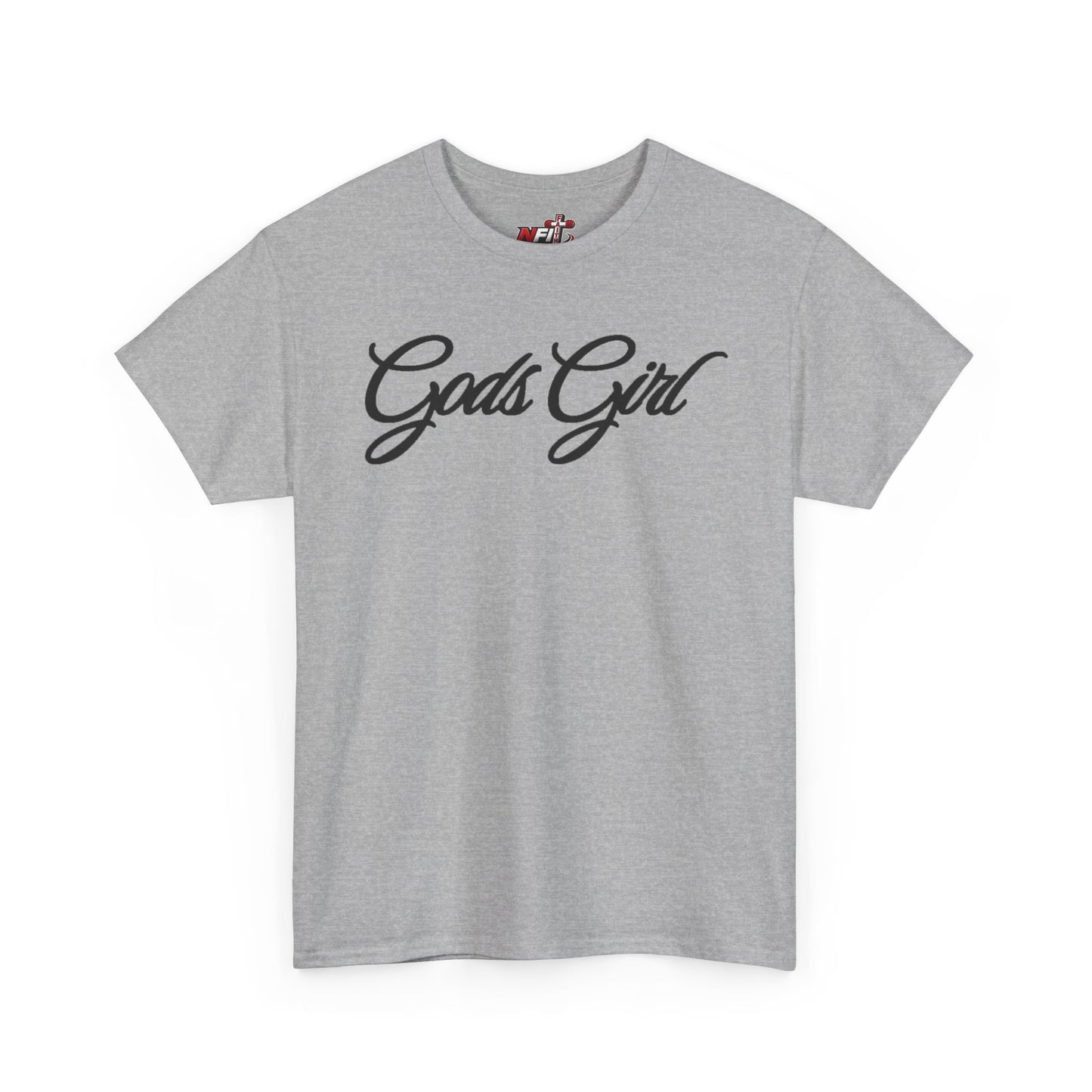 Gods Girl T‑Shirt — Script Faith Tee for Christian Women