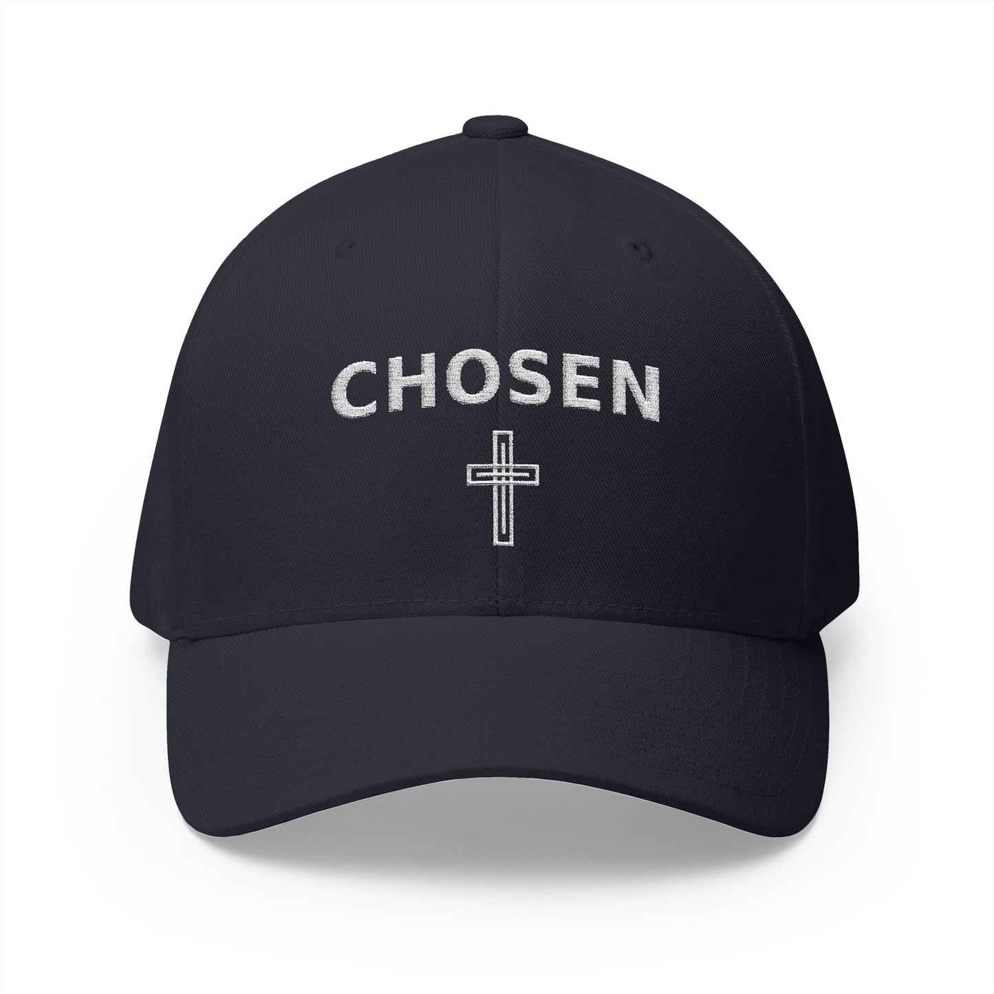 Chosen Embroidered Cap — Faith-Inspired Structured Hat with Cross Accent
