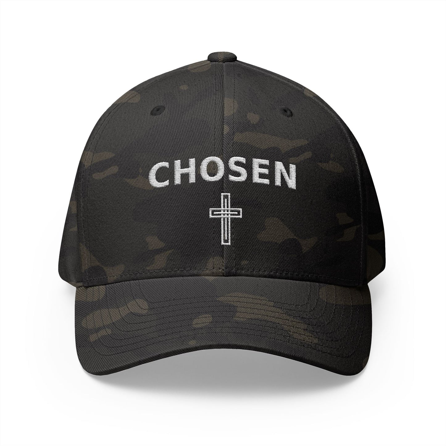 Chosen Embroidered Cap — Faith-Inspired Structured Hat with Cross Accent