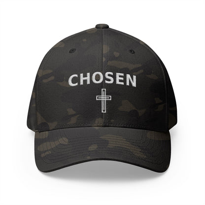 Chosen Embroidered Cap — Faith-Inspired Structured Hat with Cross Accent