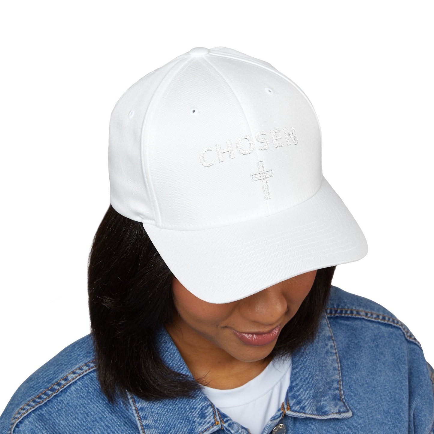 Chosen Embroidered Cap — Faith-Inspired Structured Hat with Cross Accent